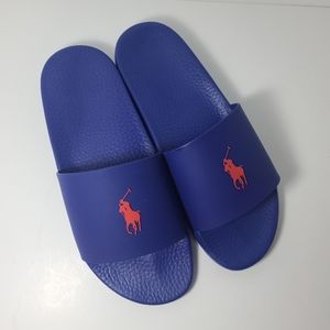 Polo Ralph Lauren Men’s Signature Pony Slide Royal Blue Red Pony